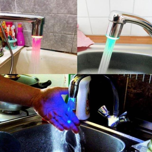 Embout lumineux à LED pour mitigeur robinet 7 couleurs