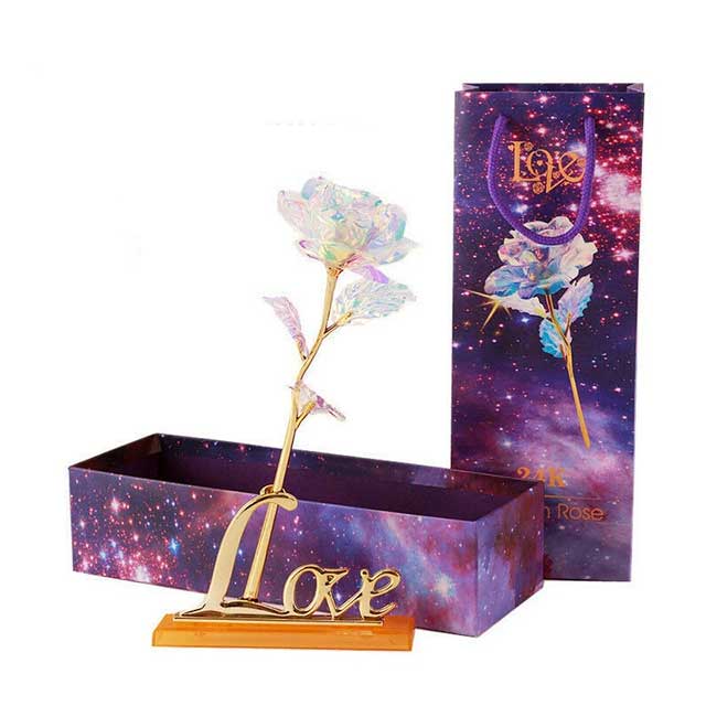Gadgets d'Eve VALROSE™ : Rose Galaxie Colorée avec Amour